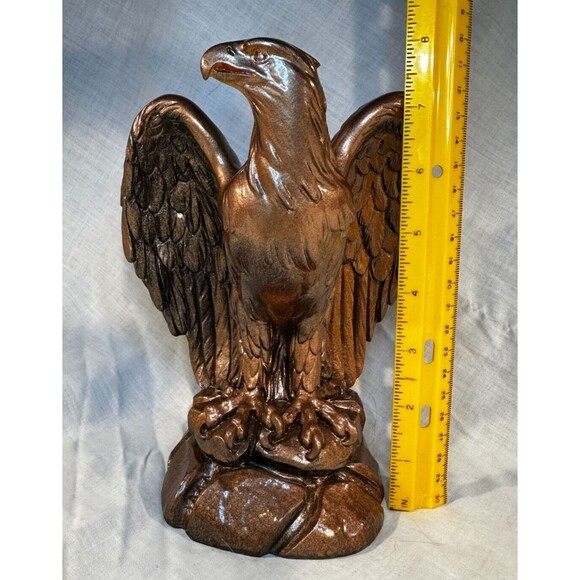 VINTAGE Signed Giannelli Great Eagle 8" Sculpture  w Rare Painted Copper Finish - Picture 12 of 12